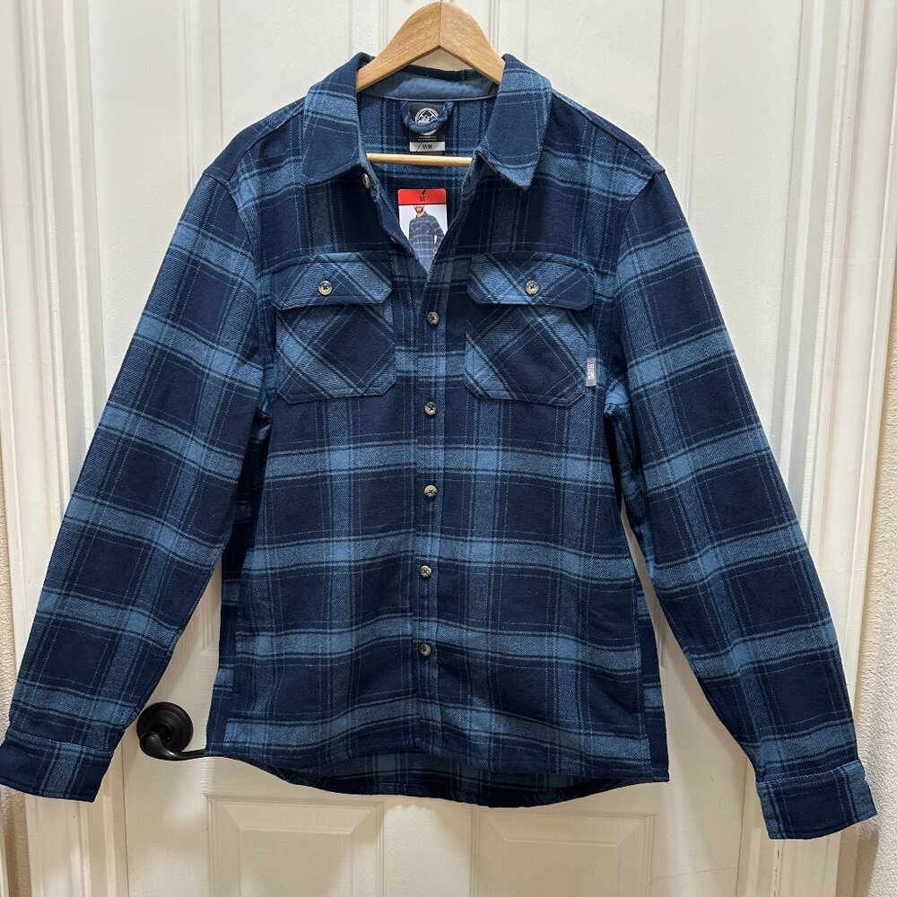 Colorado Clothing Men's Flannel Shirt Shacket Size M Blue Plaid Heavy Duty (NEW)